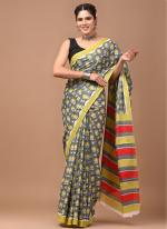 Cotton Multi Colour Casual Wear Printed Saree